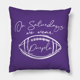 On Saturdays We Wear Purple // Vintage School Spirit // Go Purple Script Pillow