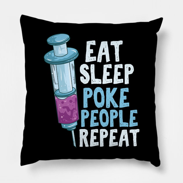 Eat Sleep Poke People Repeat Pillow by maxdax