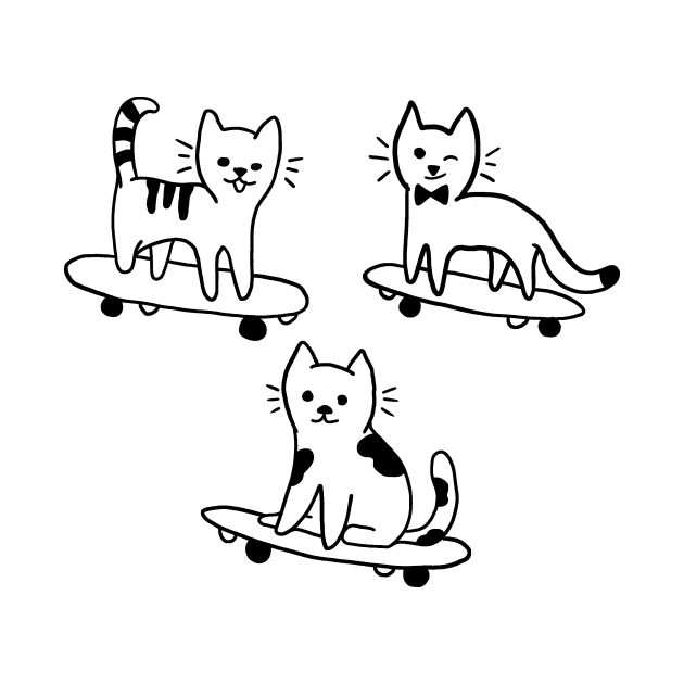 Cats on Skateboards Funny Cute Skateboarding Gift by Mesyo