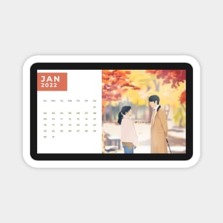 Calendar 2022 January with Korean Dramas Magnet