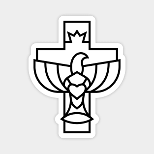 The cross of Jesus and the dove - a symbol of the Holy Spirit Magnet