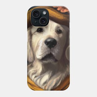 Golden Retriever in a floral hat Phone Case