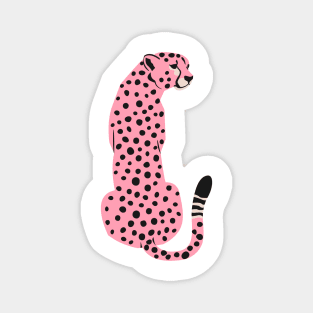 Pink Leopard | African Cheetah | Tropical Pop Art Magnet