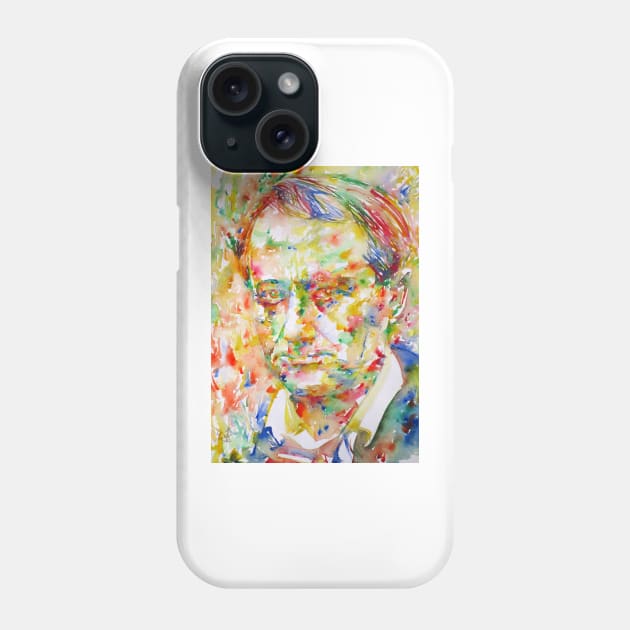 CHARLES BAUDELAIRE - watercolor portrait .3 Phone Case by lautir