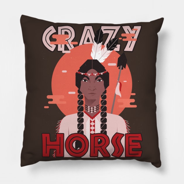 Crazy Horse Pillow by black8elise