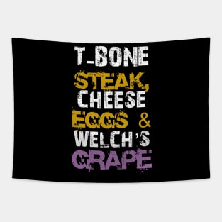 T-Bone-Steak-Cheese-Eggs-Welchs-Grape Tapestry