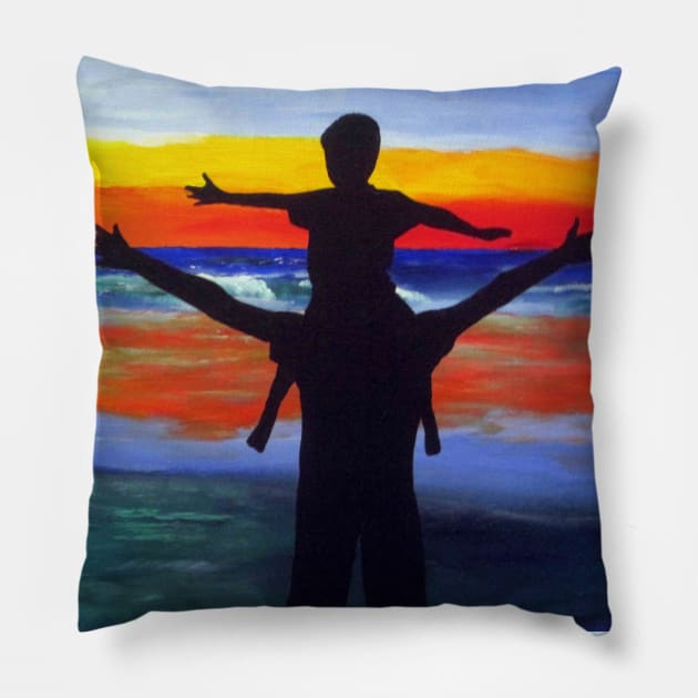 Ocean Sunrise Seascape Pillow by CarloVaro