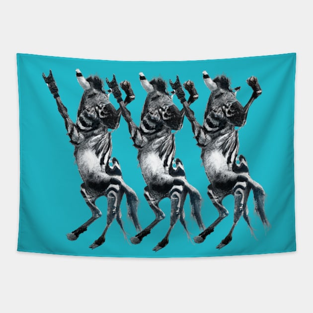 Zebra Dance Tapestry by Liesl Weppen