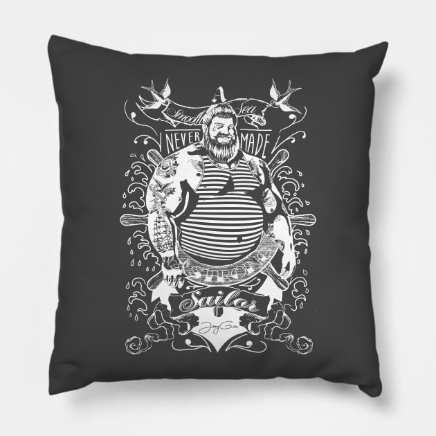 A Smooth Sea Never Made A Strong Sailor Pillow by JayGeeArt