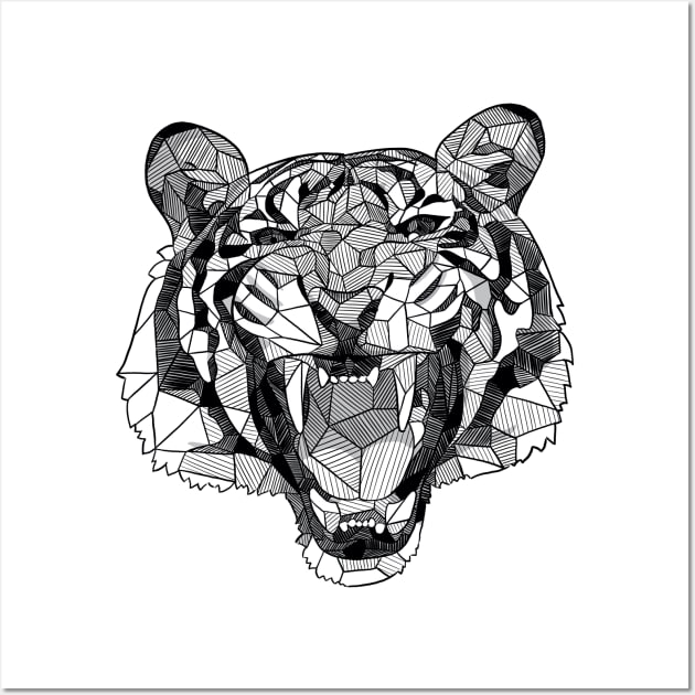 tiger head geometric design for t shirt - Buy t-shirt designs