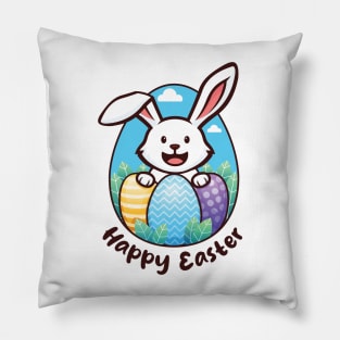 Happy Easter - Easter Bunny (on light colors) Pillow