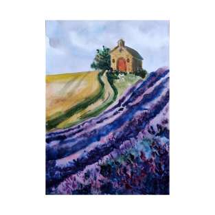 Watercolours Field of Lavenders T-Shirt