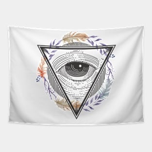 Third Eye Design, Pyramid Eye Art, Triangle Abstract Tapestry