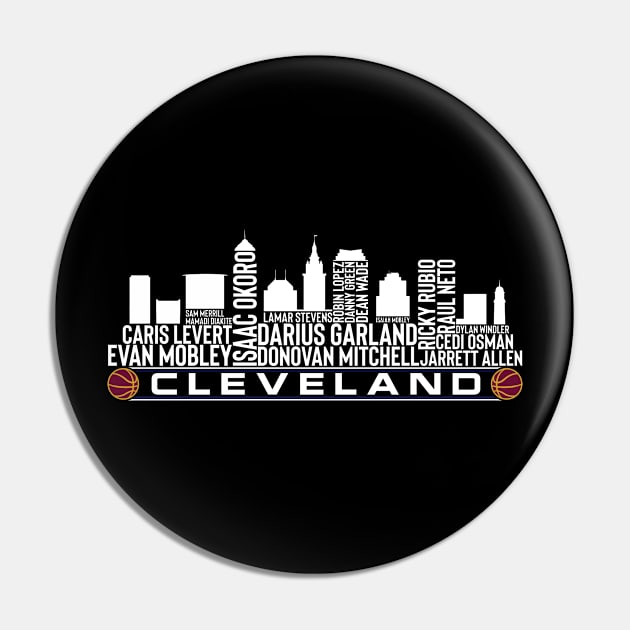 Cleveland Basketball Team 23 Player Roster, Cleveland City Skyline Pin by Legend Skyline