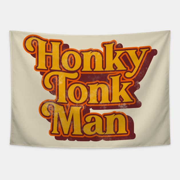 Honky Tonk Man ))(( Retro Classic Country Music Design Tapestry by darklordpug