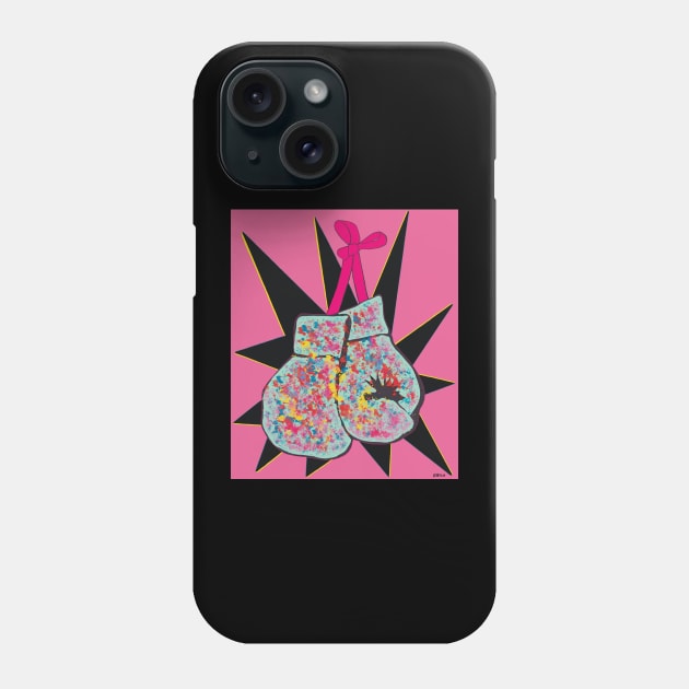 Pink Ribbon Boxing Phone Case by KBILU_Art