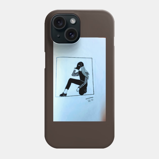 A girl wearing hat Phone Case by Insight-05