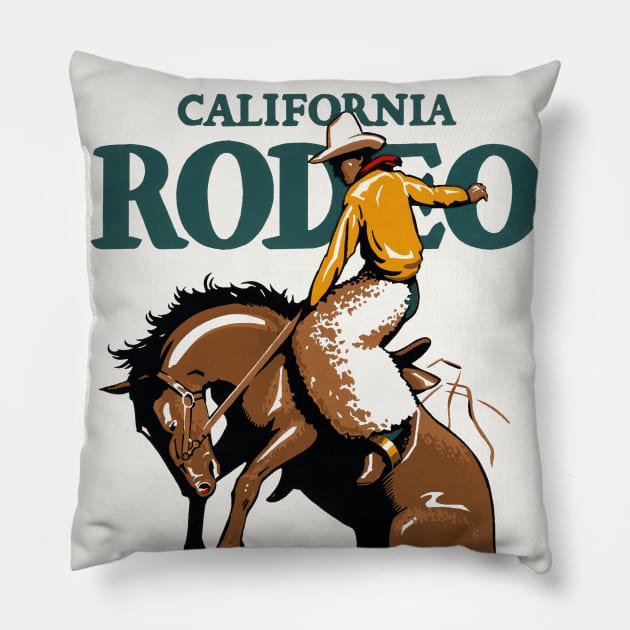 California Rodeo Salinas USA 1930s Vintage Poster Pillow by vintagetreasure