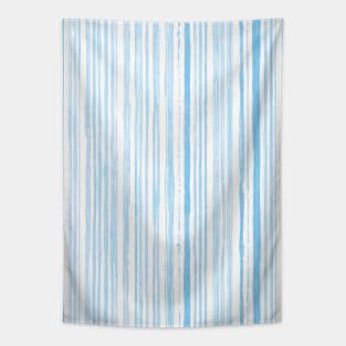 pastel striped pattern brush strokes. blue linen textured Tapestry