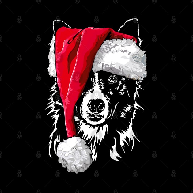 Funny Border Collie Santa Christmas dog mom by wilsigns