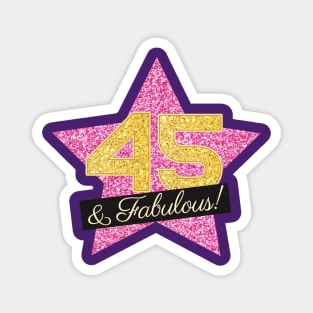 45th Birthday Gifts Women Fabulous - Pink Gold Magnet