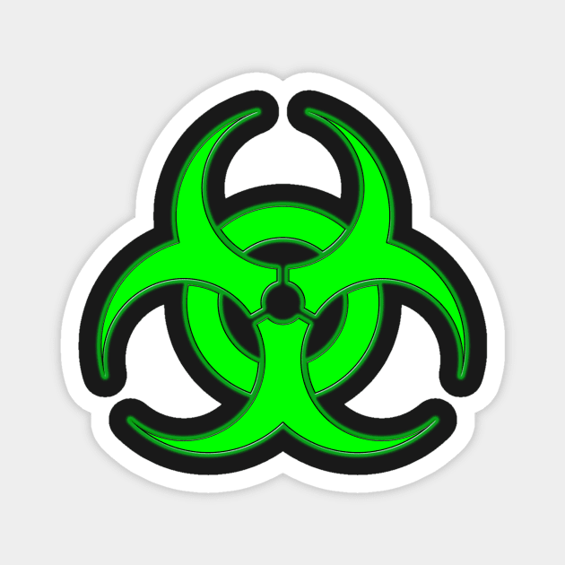 Neon Green Biohazard Sign Magnet by sciencenotes