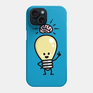 Idea creative genius light bulb brains creativity cartoon Phone Case