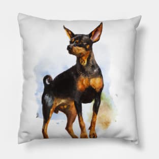 Miniature Pinscher Watercolor - Dog Lovers Pillow