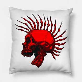 Red Punk Skull Pillow