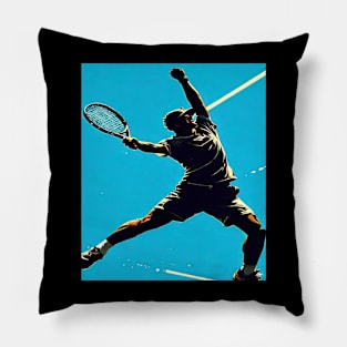 Dynamic Serve  Tennis Silhouette, Sports Pillow