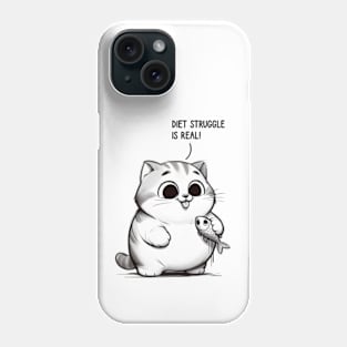 Fat Cat Diet Struggle Is Real. Phone Case