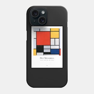 Composition with Red, Yellow, Blue, and Black with text by Mondrian Phone Case