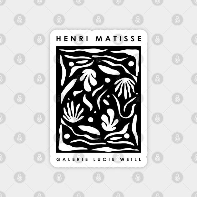 Henri Matisse Black Leaves Exhibition Design, Men Women Gift Magnet by VanillaArt
