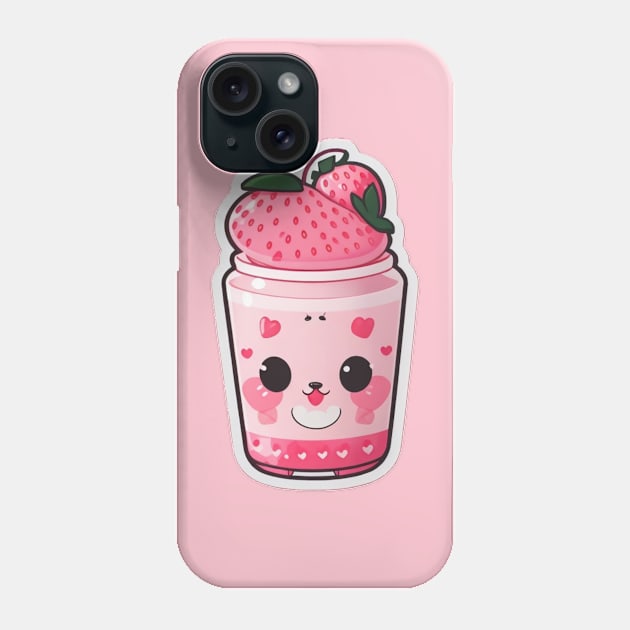 Cute strawberry drink Phone Case by Majkel&Majkel