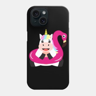 UNICORN WITH SWIMMING FLAMINGO Phone Case