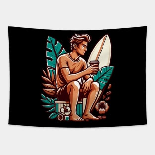 Coffee Surfer Tapestry