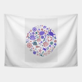 Save The Ocean Keep The Sea Plastic Free Turtle Scene Tapestry