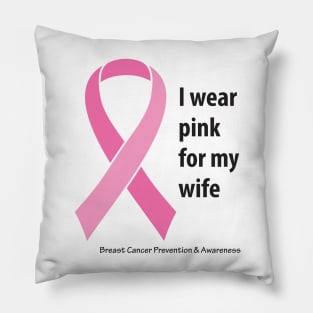 Breast cancer ribbon for wife, with black type Pillow