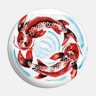 Watercolor - Koi fish Pin