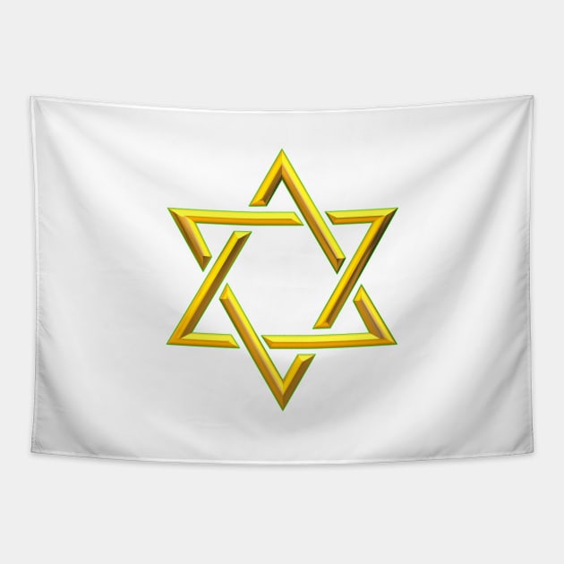 3-D Look Golden Star of David Tapestry by Artist4God