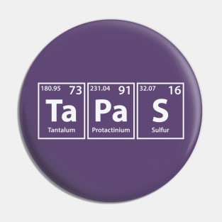 Tapas (Ta-Pa-S) Periodic Elements Spelling Pin