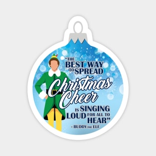 Elf Christmas Cheer Blue Ornament Magnet