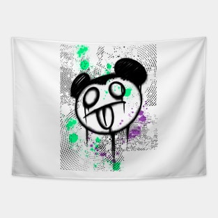 Colorful Street Style Graffiti Green Purple Mood Tongue Out Art Tapestry