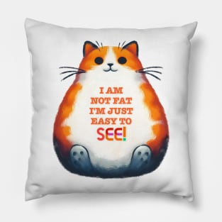 Funny Cat T-Shirt - I’m Not Fat I’m Just Easy To See Pillow