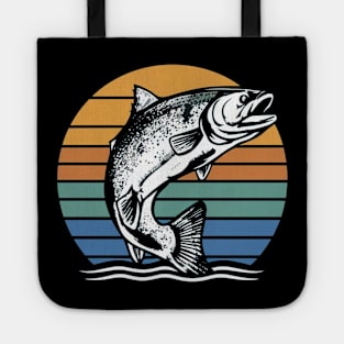 Retro Salmon Jumping Tote