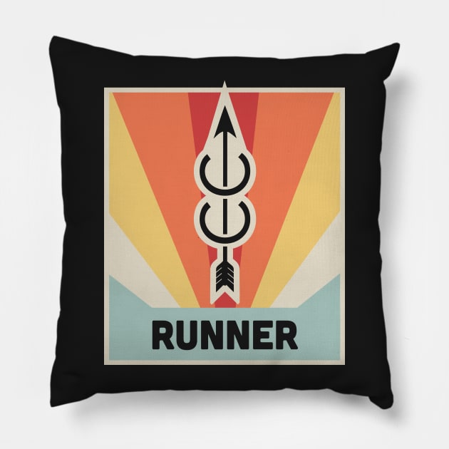 RUNNER | Vintage Cross Country Poster Pillow by MeatMan