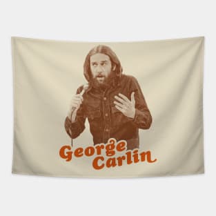 Retro George Carlin Sepia Tribute Tapestry