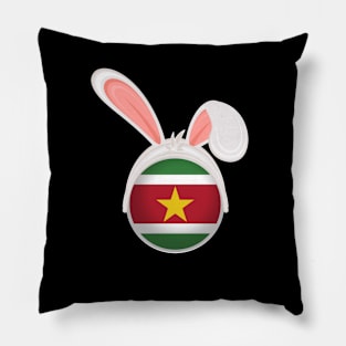 happy easter Suriname bunny ears flag cute designs Pillow