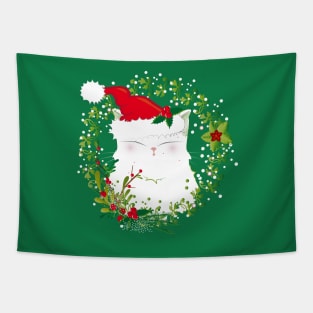 Christmas cat Tapestry