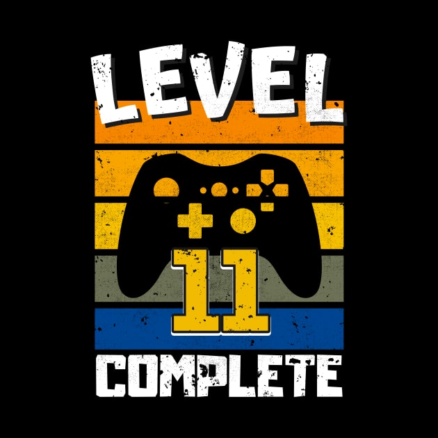 Level 11 Complete 11th Birthday Retro Gaming Kids by Foxxy Merch